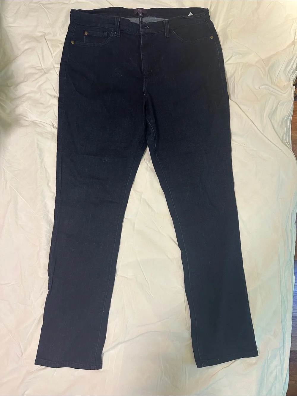 NYDJ Straight Leg Jeans in Black Denim